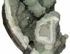 Prasiolite (Green Quartz) Geode With Stand #100328-5